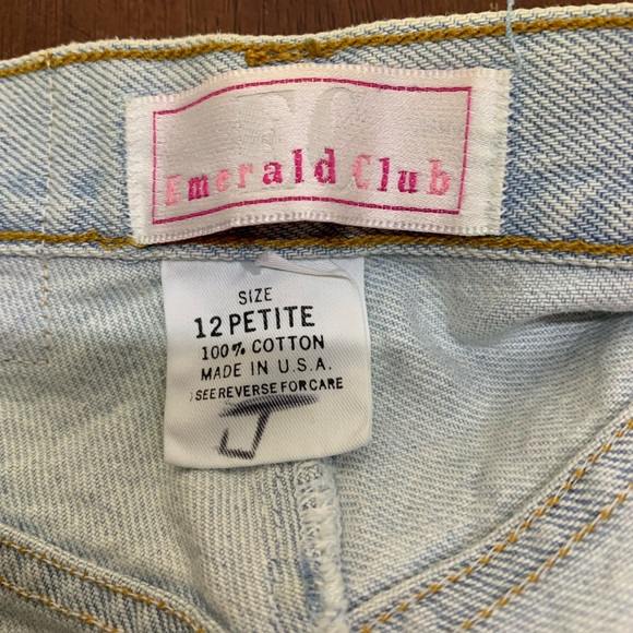 Women’s Vintage Emerald Club High Waisted Mom Jeans Size 12 Petite Light Wash - Picture 15 of 15